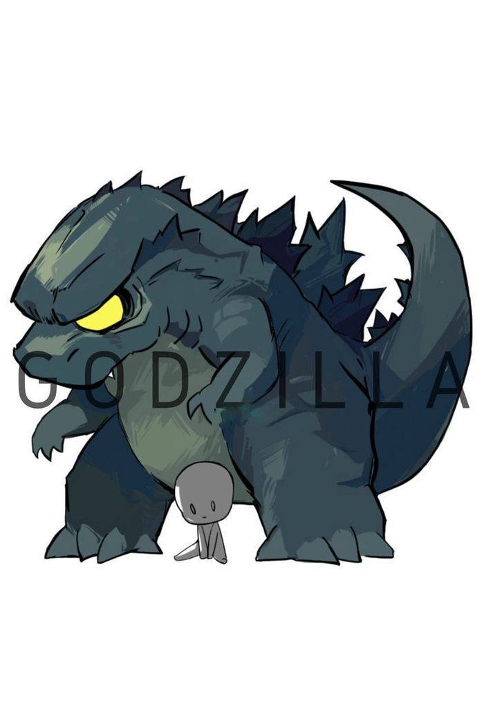 Godzilla chibi với biểu cảm đáng yêu