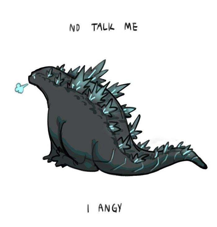Godzilla chibi với biểu cảm hài hước