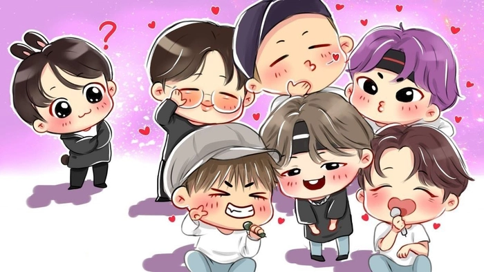 Hình BTS chibi cute đáng yêu