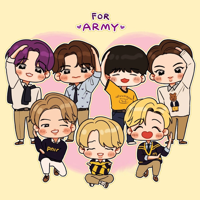 Hình BTS chibi cute ngộ nghĩnh