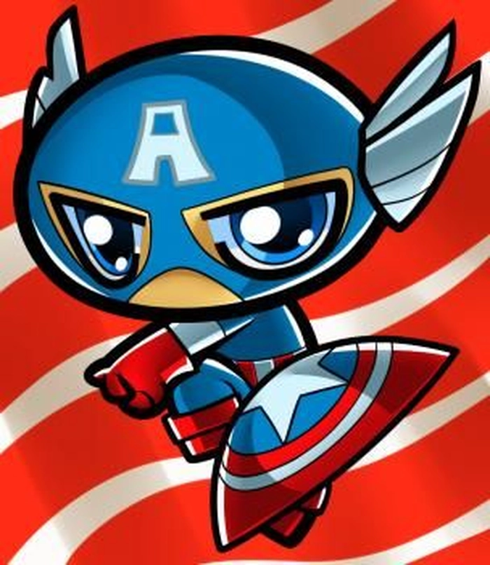 Hình Captain America chibi cute đáng yêu