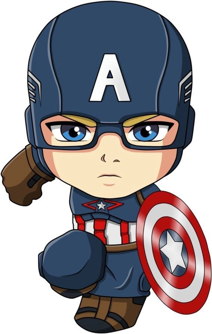 Hình Captain America chibi cute dễ mến