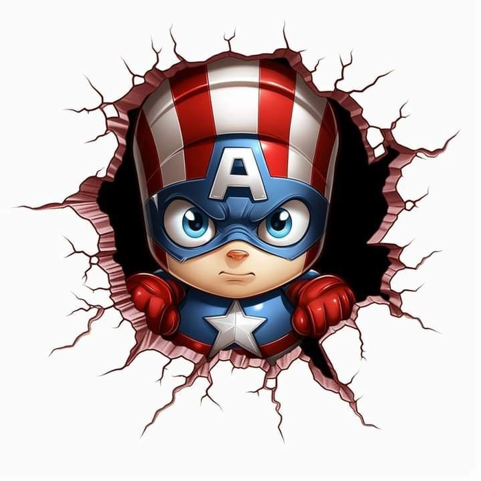 Hình Captain America chibi cute ngọt ngào
