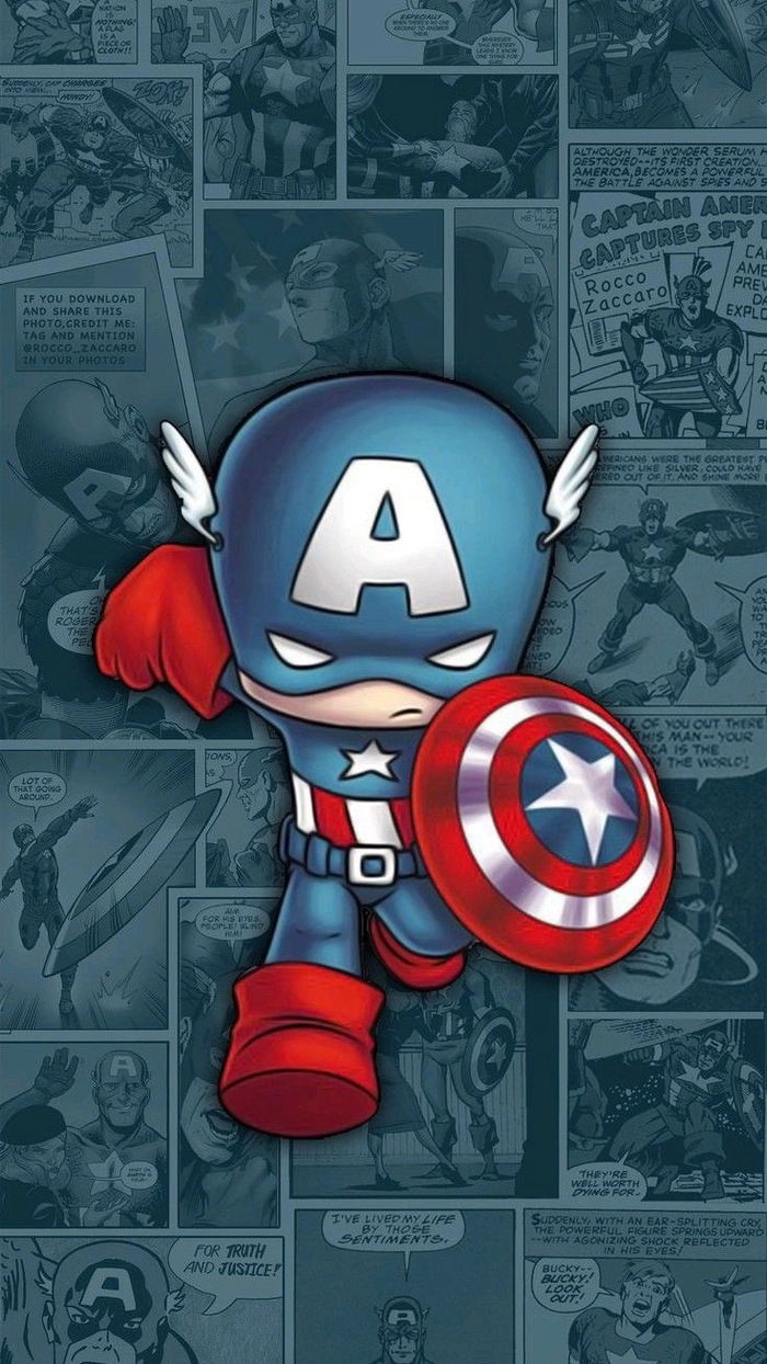 Hình Captain America chibi đáng yêu cute
