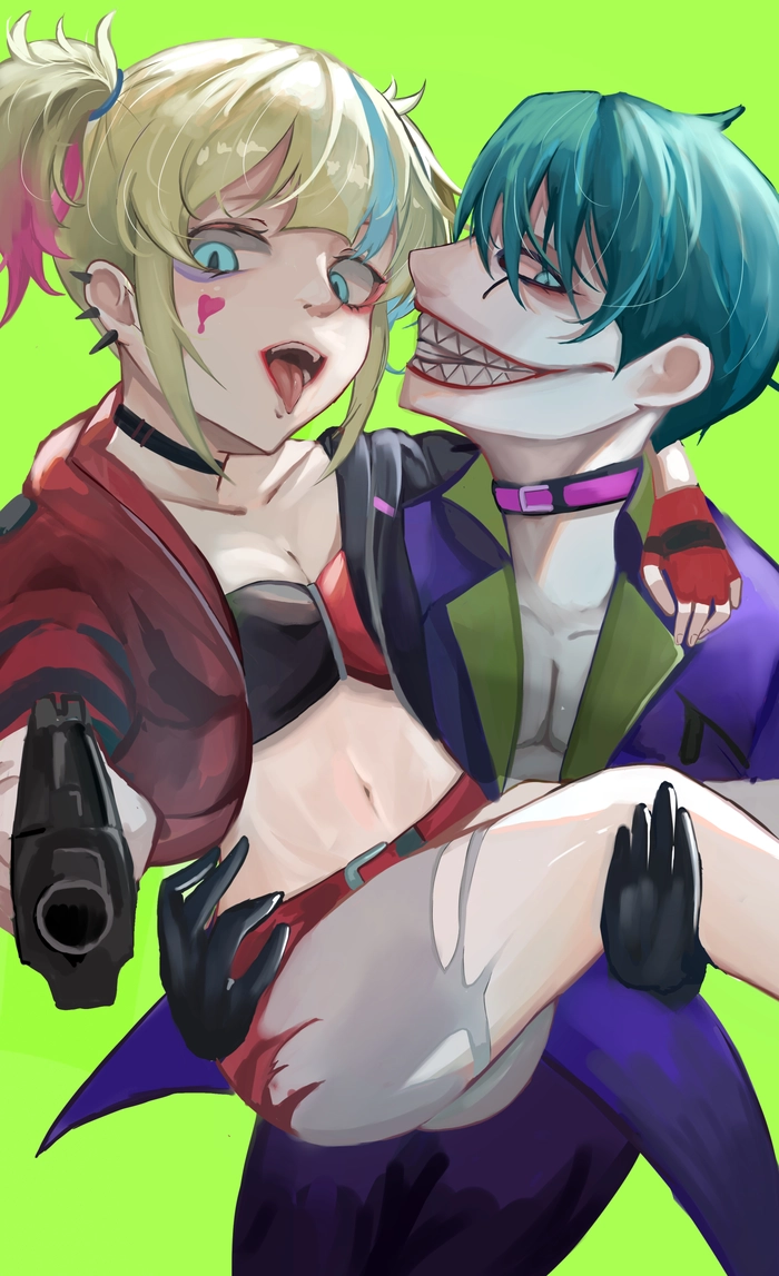 Hình Joker và Harley Quinn đầy màu sắc