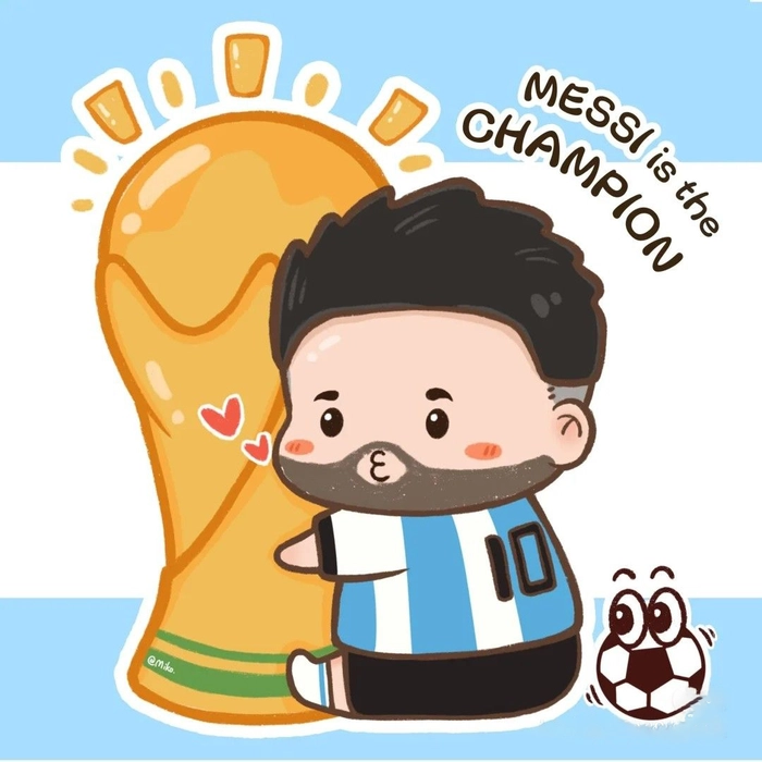 Hình Messi chibi phong cách hoạt hình