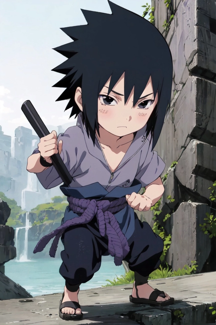 Hình Sasuke chibi cute theo phong cách mới