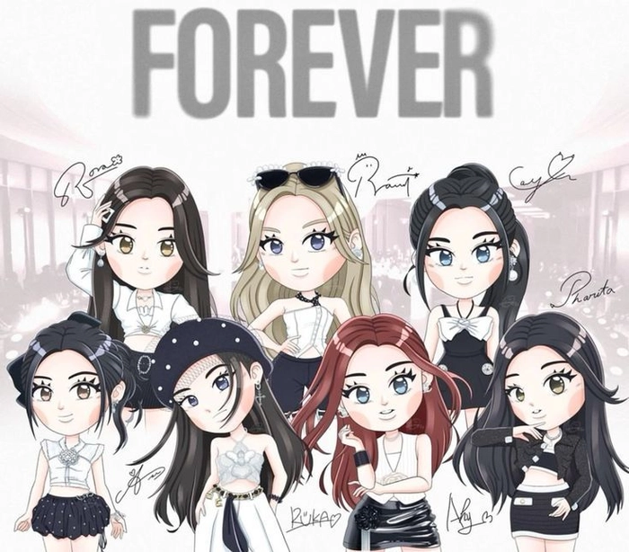 Hình ảnh BABYMONSTER chibi đáng yêu lung linh