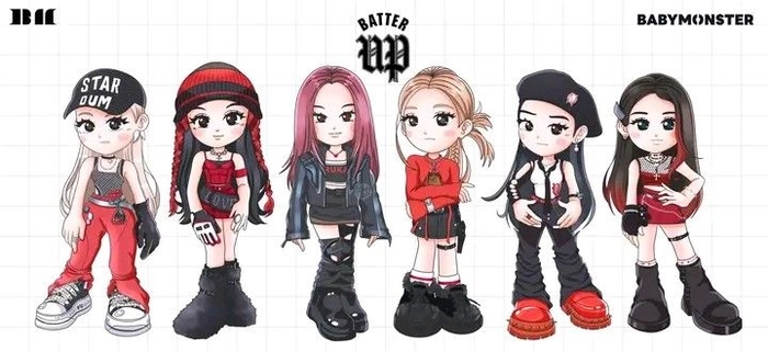 Hình ảnh BABYMONSTER chibi ngộ nghĩnh, đáng yêu
