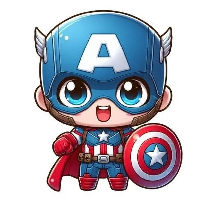 Hình ảnh Captain America chibi cute đẹp