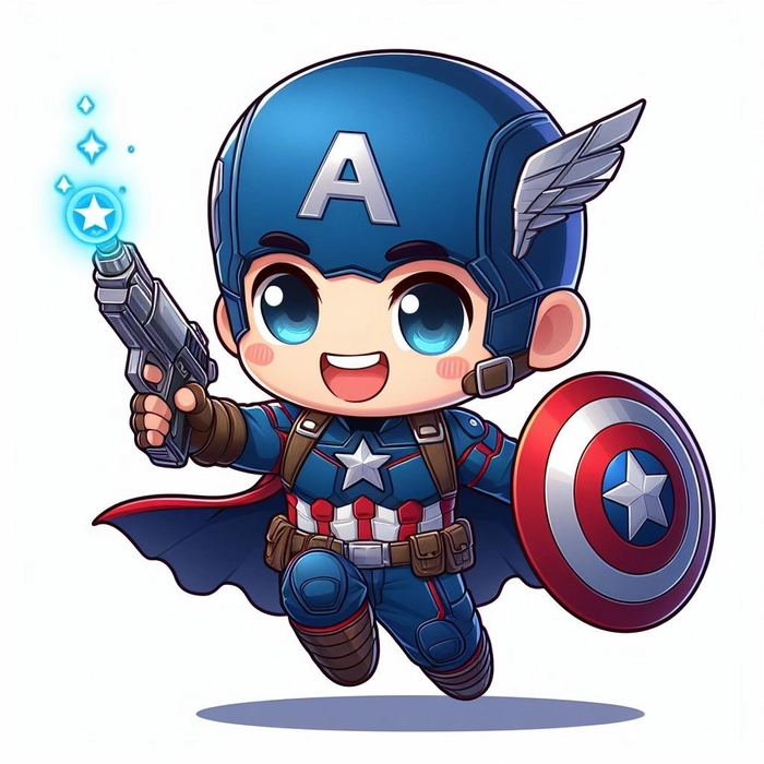 Hình ảnh Captain America chibi ngọt ngào