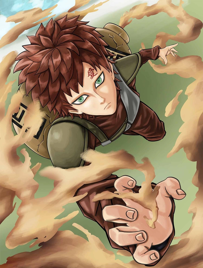 Hình ảnh Gaara ngầu trong trận chiến