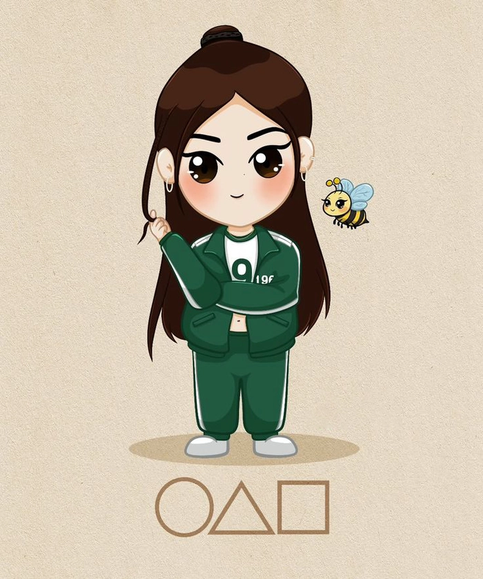 Hình ảnh Squid Game chibi cực đáng yêu