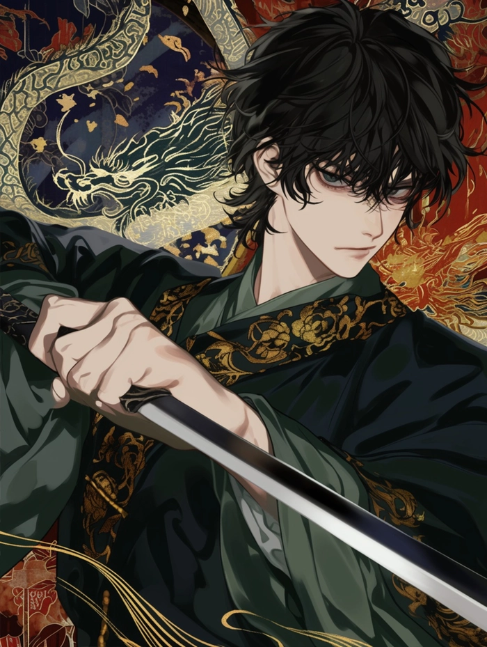 Hình ảnh anime nam cổ trang mạnh mẽ và điển trai