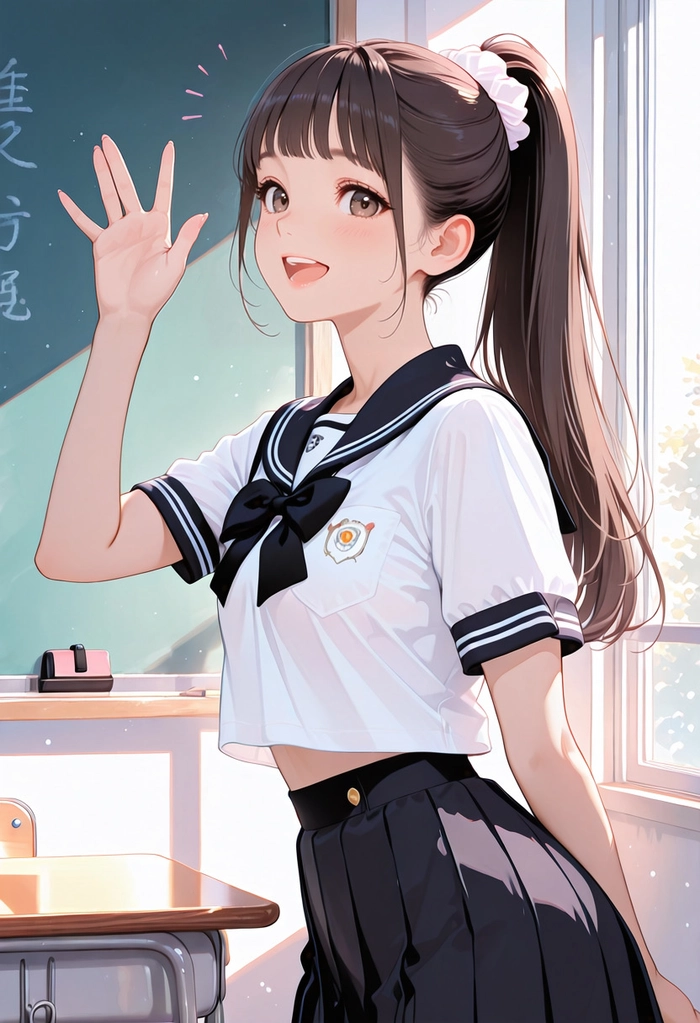 Hình ảnh anime nữ học sinh cute ngọt ngào