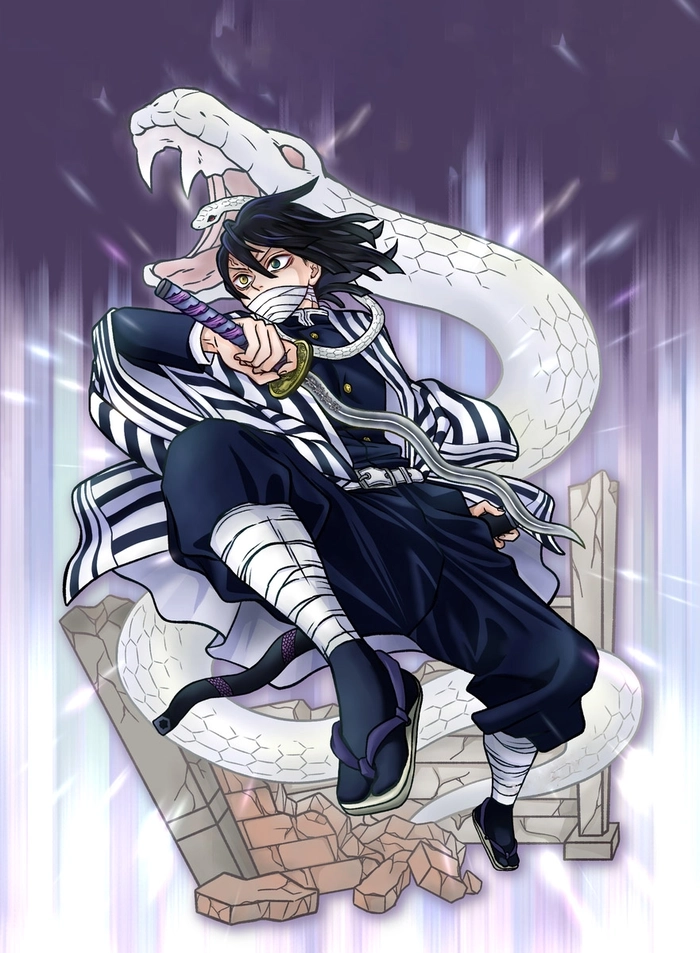 Hình ảnh của Obanai trong anime