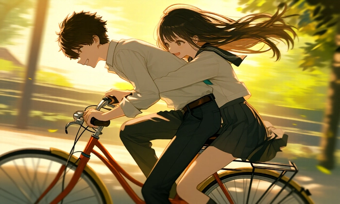 Hình anime cặp đôi học sinh mặc đồng phục