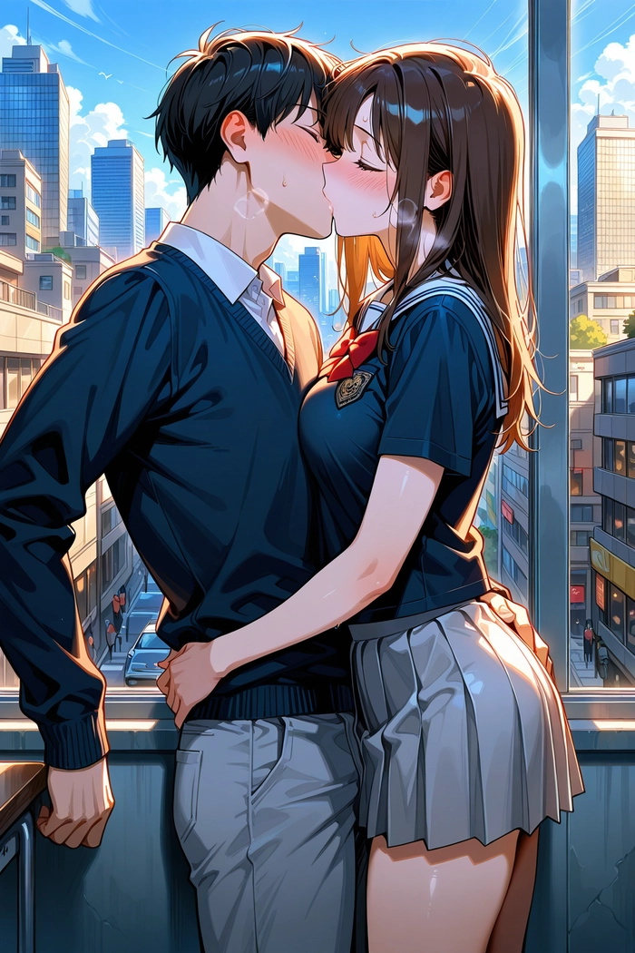 Hình anime cặp đôi học sinh siêu dễ thương