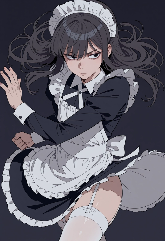 Hình anime nam mặc đồ hầu gái sắc sảo