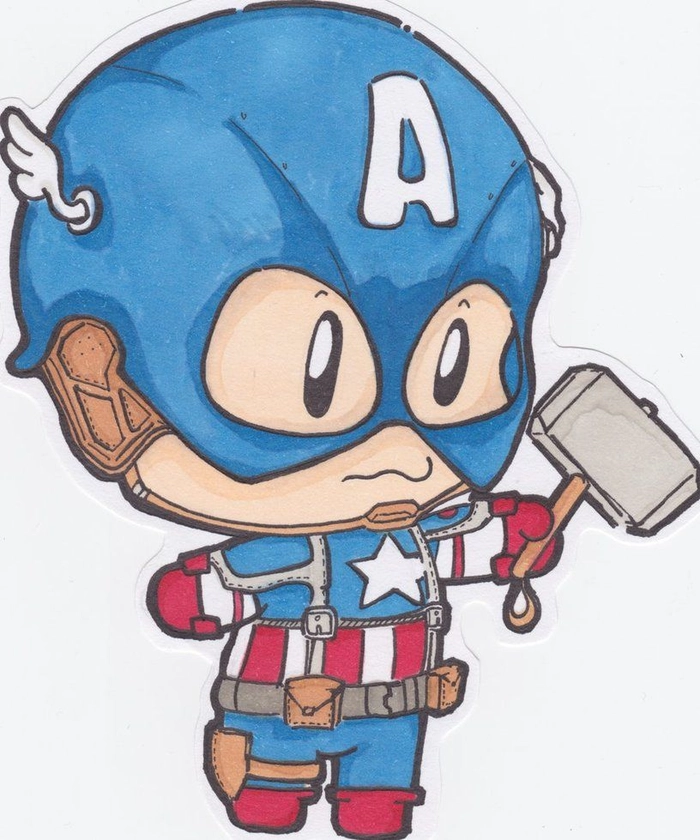 Hình chibi Captain America dễ thương