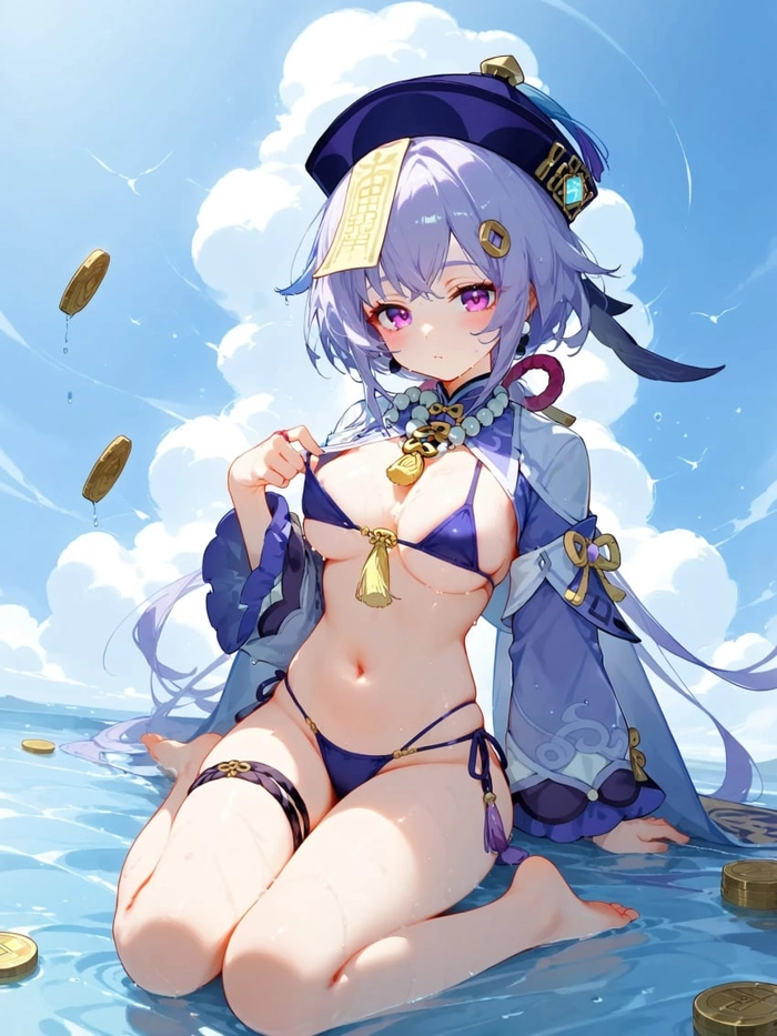 Hình nền Qiqi bikini cho fan Genshin Impact