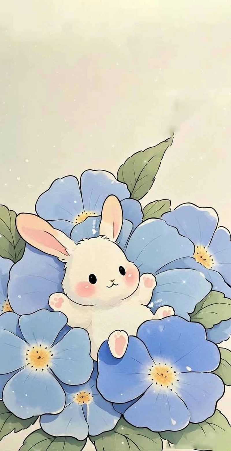 Hình nền con thỏ màu hồng dễ thương