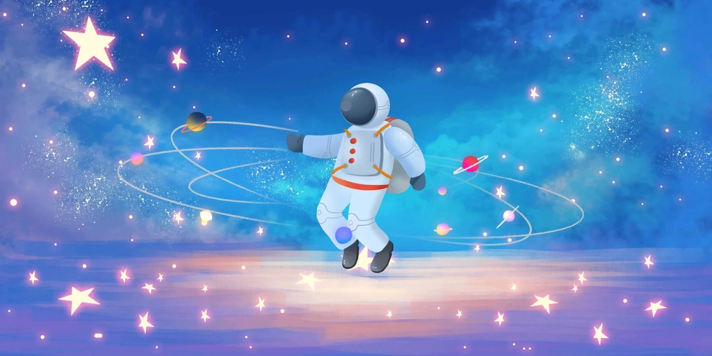 Hình nền desktop phi hành gia cute chibi