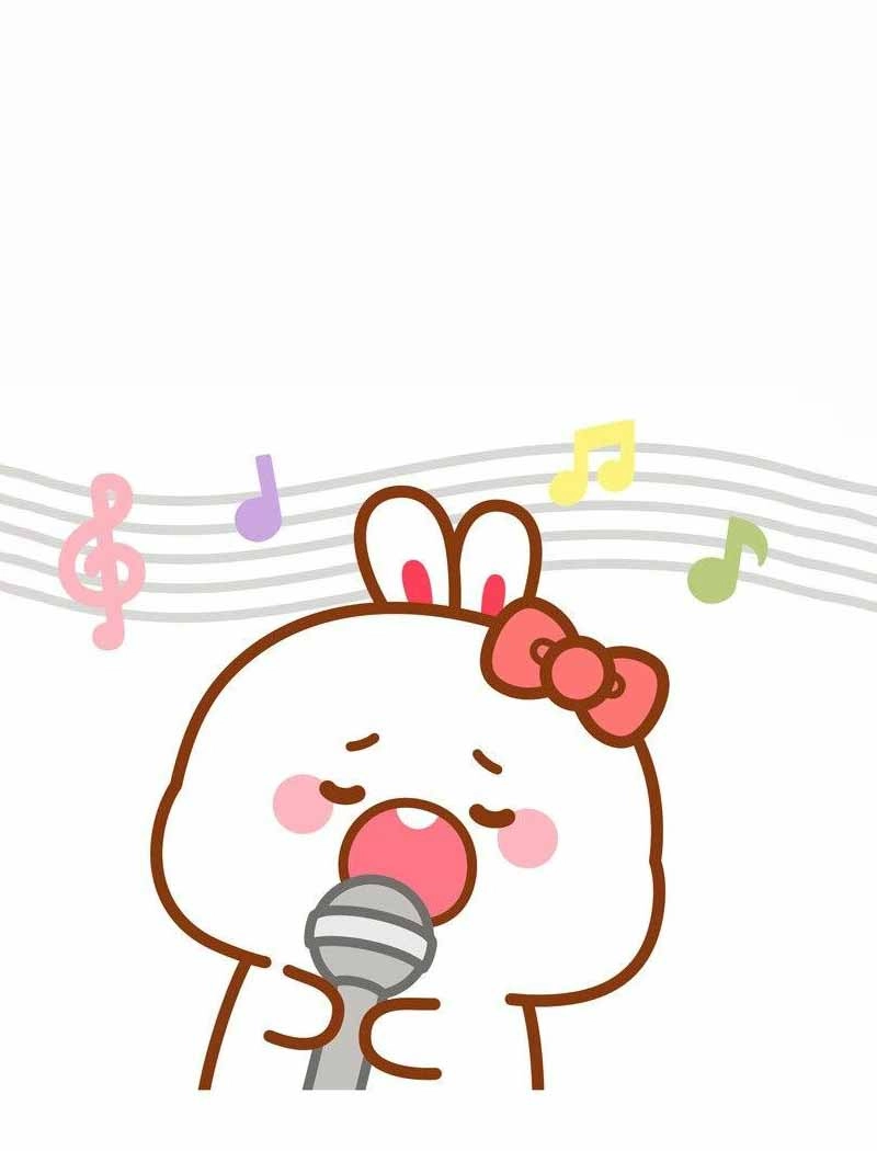 Hình nền điện thoại con thỏ chibi màu hồng