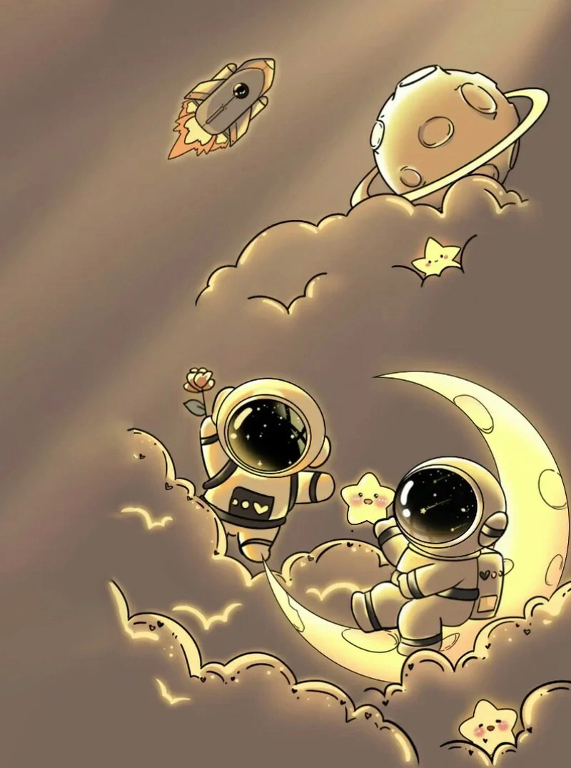 Hình nền điện thoại phi hành gia pastel