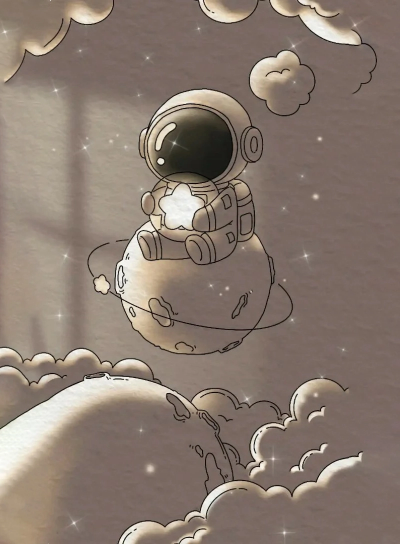 Hình nền phi hành gia chibi cực dễ thương