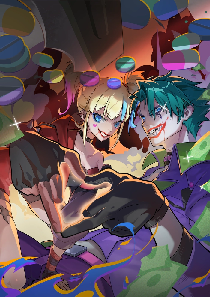 Joker và Harley Quinn nghệ thuật