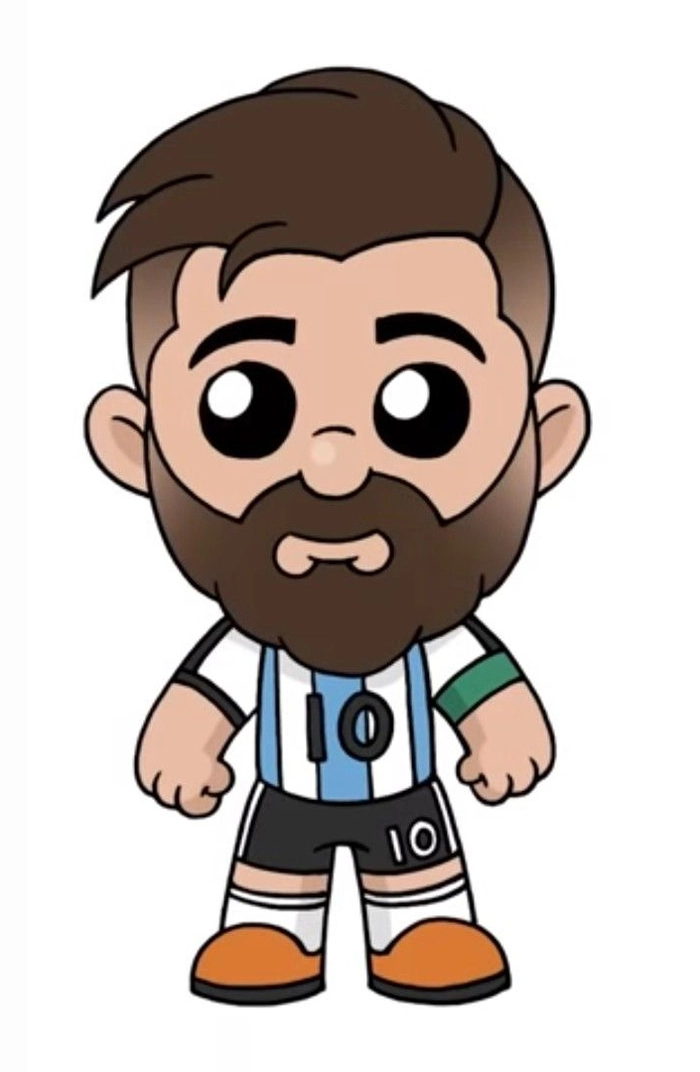 Messi chibi cute mang giày bóng đá