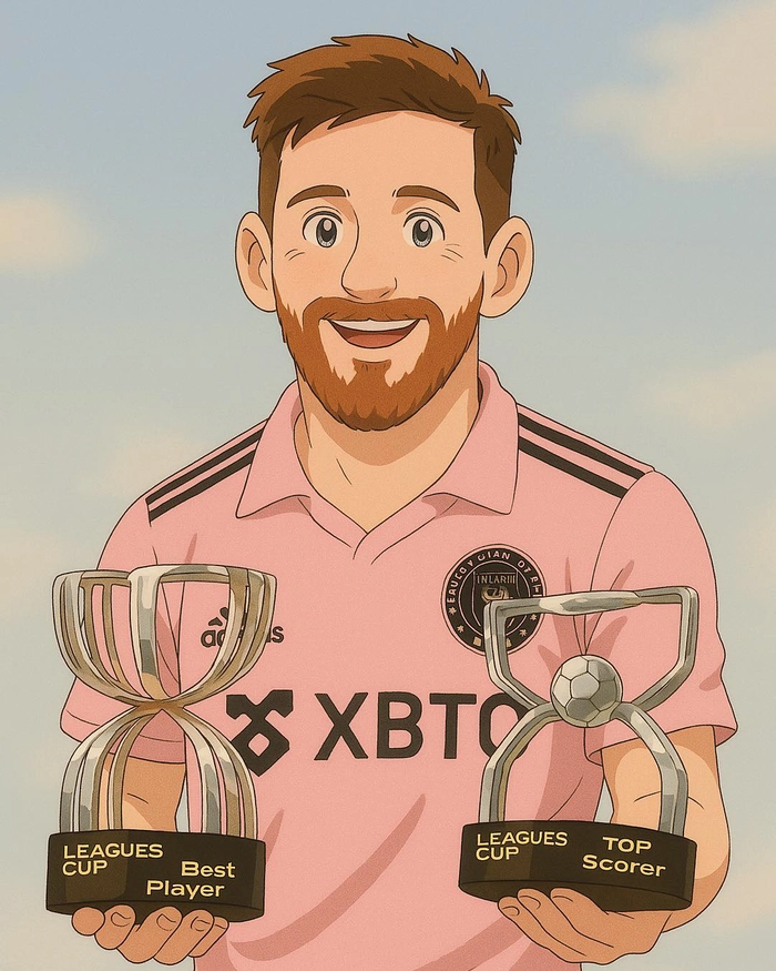 Messi chibi cute ngồi cười