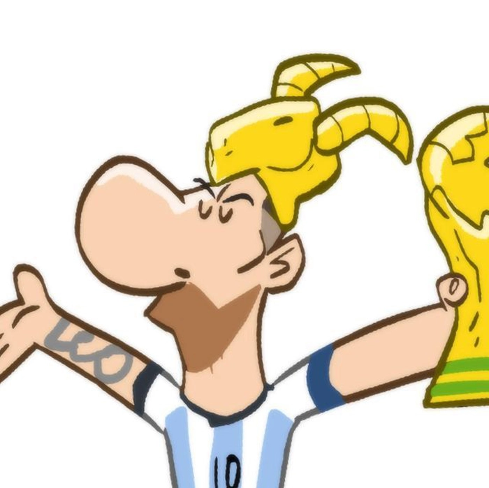 Messi chibi cute với bóng vàng