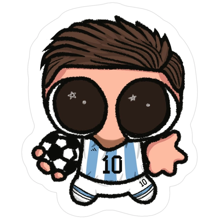 Messi chibi mặc áo bóng đá cute