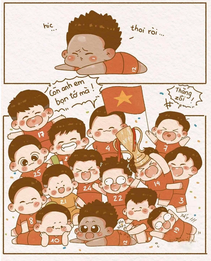 Xuân Son chibi với kiểu tóc đặc trưng