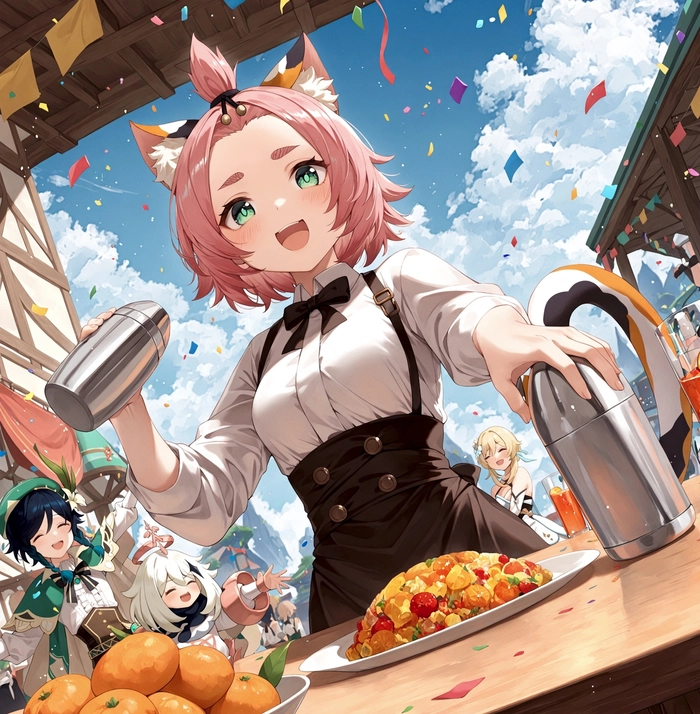 Ảnh Diona Genshin Impact chibi đẹp ngộ nghĩnh