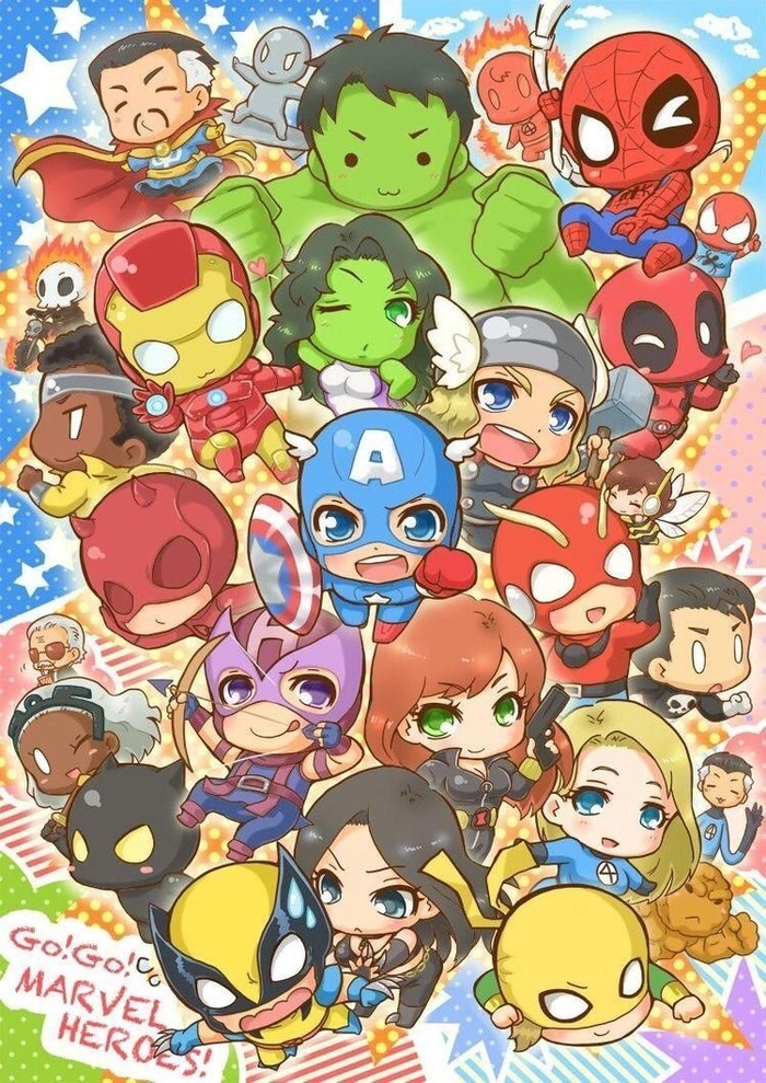 Ảnh Marvel chibi cực chất phong cách đáng yêu
