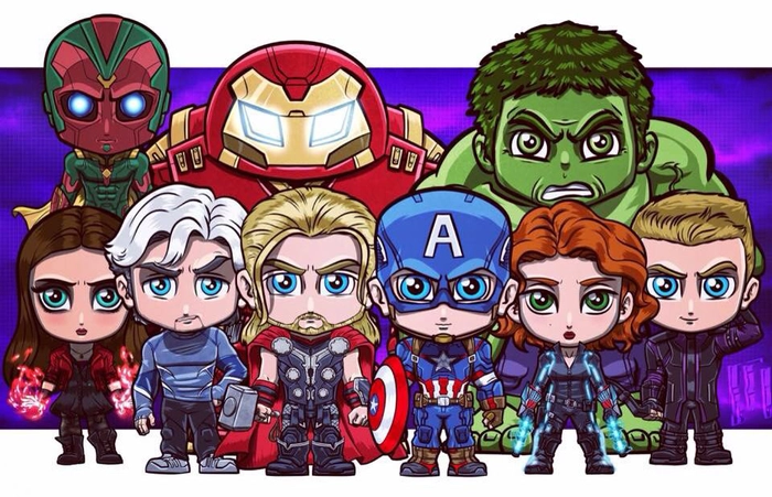Ảnh Marvel chibi phong cách ngộ nghĩnh đáng yêu