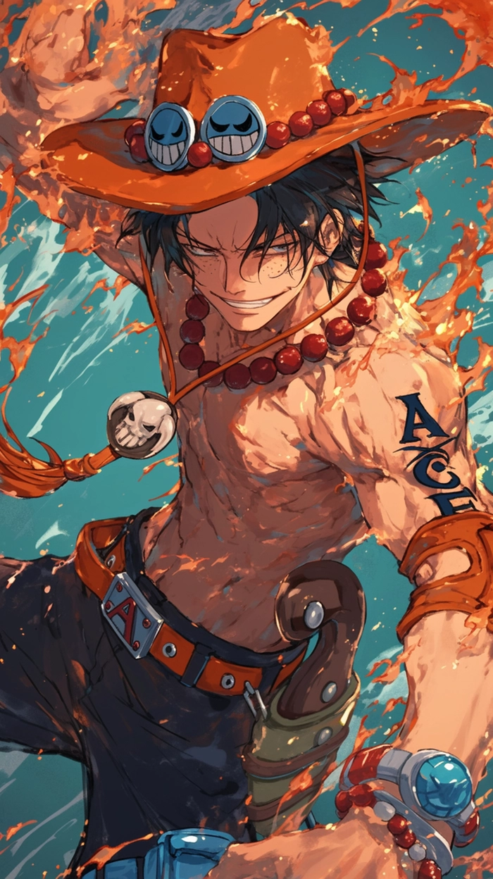 Ảnh One Piece Ace với thần thái mạnh mẽ