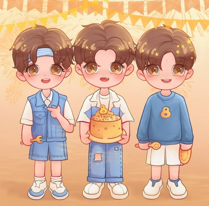 Ảnh TFBoys chibi hoạt hình đáng yêu