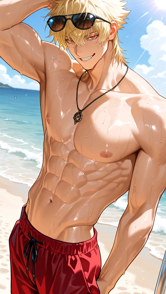 Ảnh anime nam ngầu 6 múi khỏe khoắn mạnh mẽ