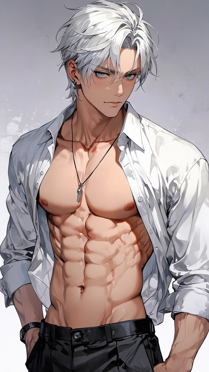 Ảnh anime nam ngầu lạnh lùng tóc trắng