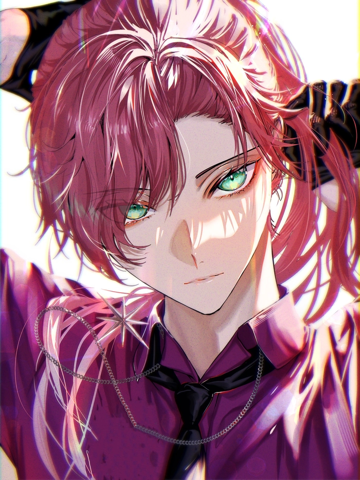 Ảnh anime nam tóc hồng ngầu cá tính