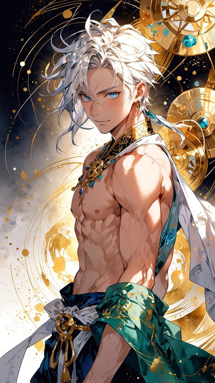 Ảnh anime nam tóc trắng cute đáng yêu