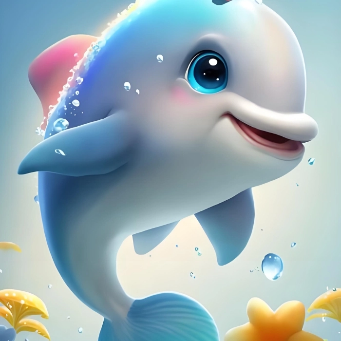 Ảnh cá heo chibi cute siêu đáng yêu