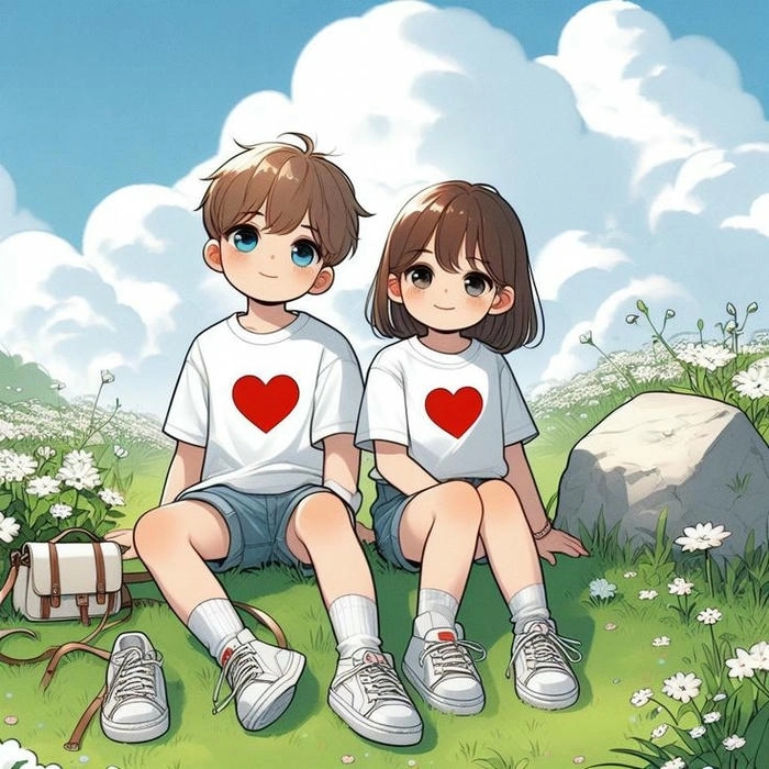 Ảnh cặp hoạt hình cute đáng yêu