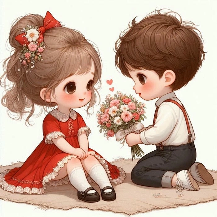 Ảnh cặp hoạt hình cute ngọt ngào