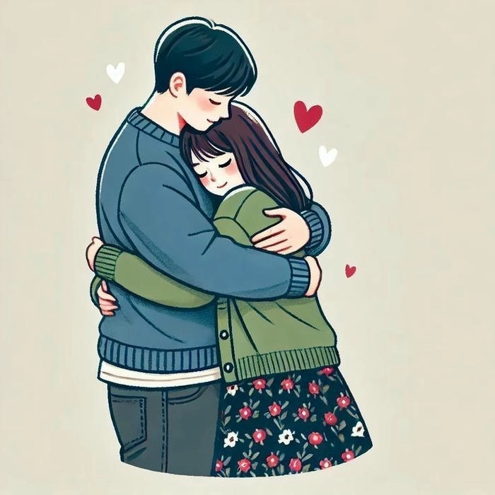 Ảnh cặp hoạt hình cute nhẹ nhàng