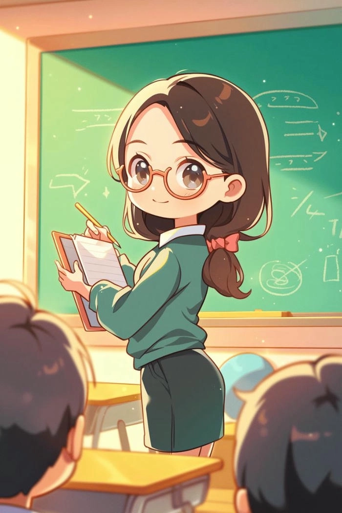 Ảnh cô giáo chibi cute ngộ nghĩnh xinh xắn